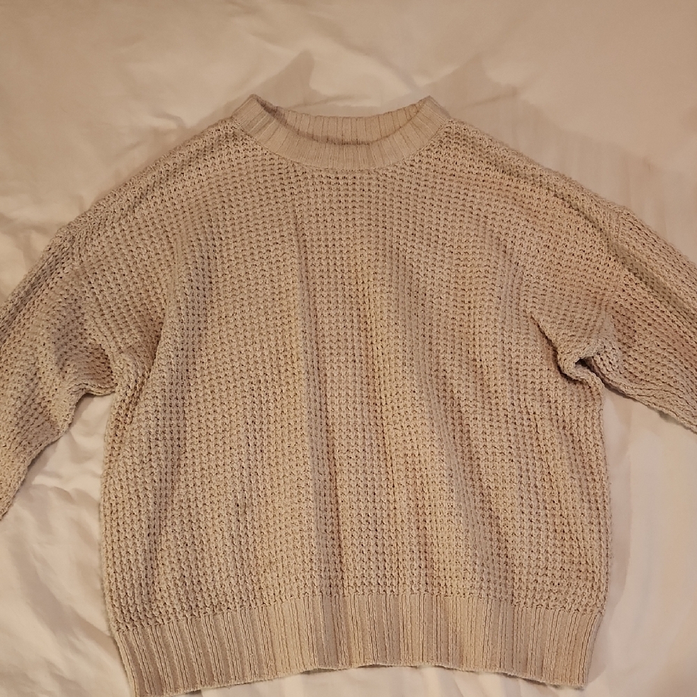 American Eagle Outfitters Oversized Cream Knit Sweater